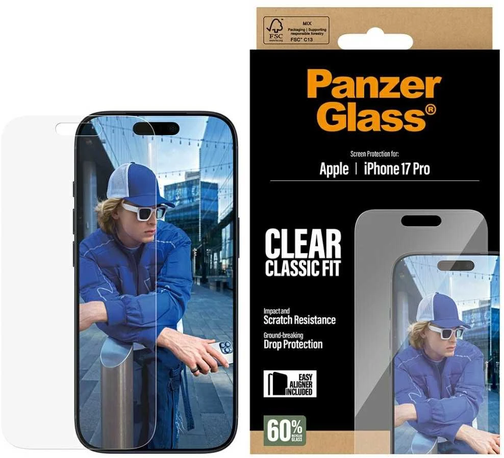 Panzer Glass Grūdintas stiklas PanzerGlass Classic Fit EasyAligner do iPhone 17 Pro