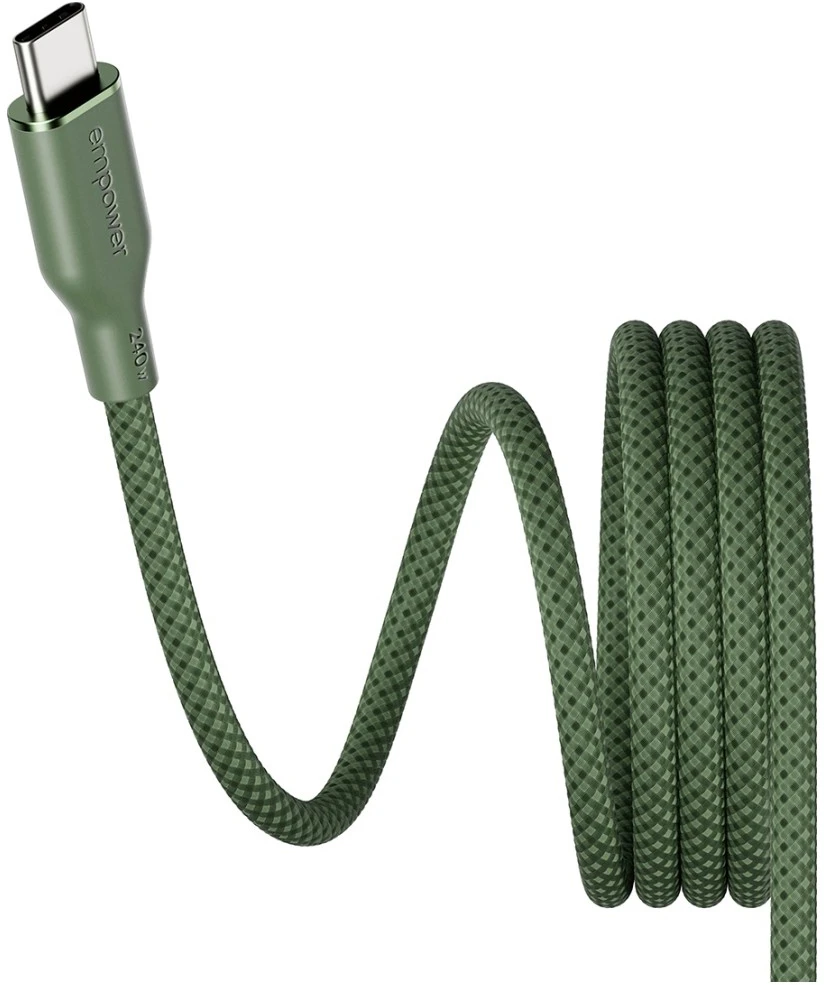 „Panzer Glass“ laidas, skirtas „PanzerGlass Magnetic“, 240 W USB-C, 1,5 m žalias