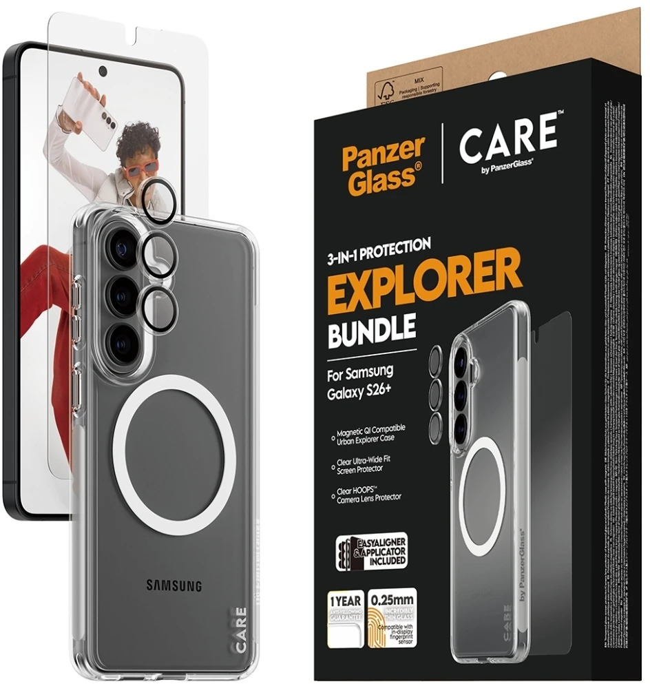 Panzer Glass „PanzerGlass CARE“ – „PanzerGlass 3-in-1 Galaxy S Plus 2026“