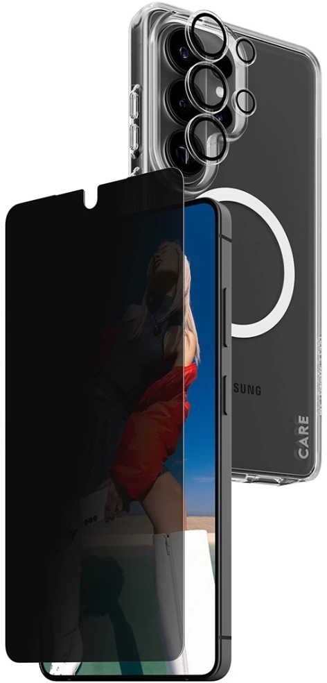 Panzer Glass Rinkinys ochronny CARE by PanzerGlass Privacy 3w1 Dėklas+Szkło+Lens do Samsung Galaxy S26 Ultra