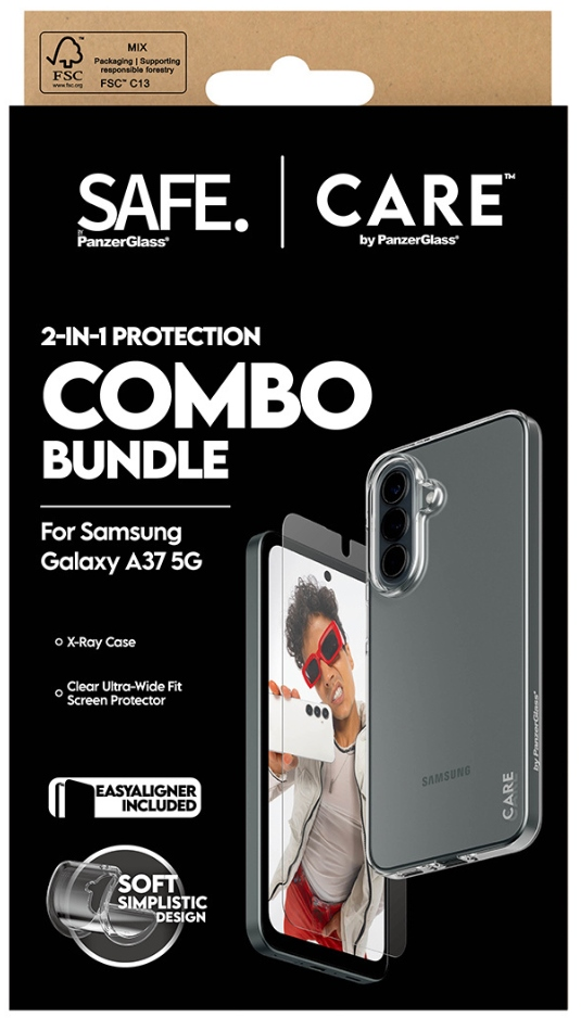 Panzer Glass Rinkinys ochronny CARE by PanzerGlass Fashion 2w1 Dėklas+Stiklas Samsung Galaxy A37 5G permatomas