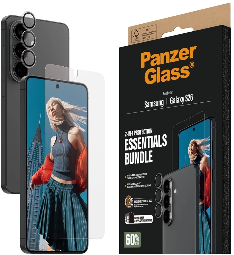 Panzer Glass Rinkinys ochronny PanzerGlass Hoops 2w1 Ultra-Wide Fit Szkło+Lens do Samsung Galaxy S26