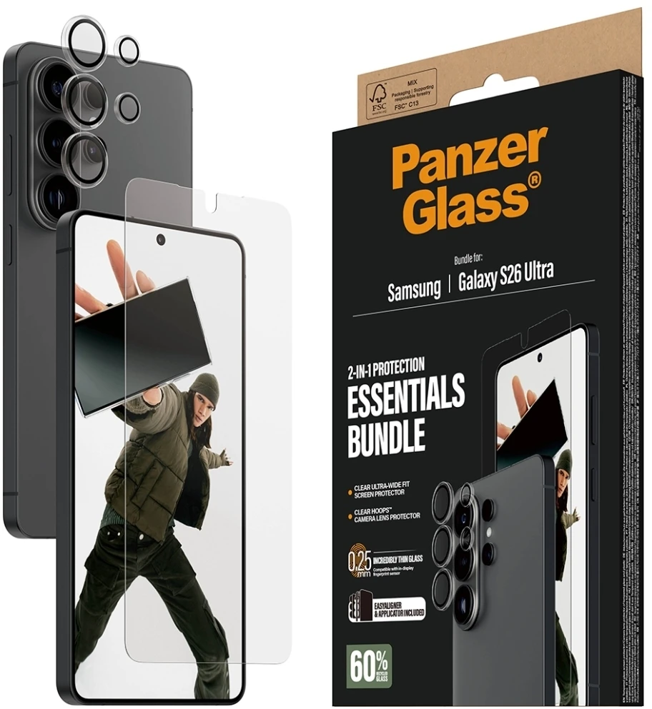 Panzer Glass Rinkinys ochronny PanzerGlass Hoops 2w1 Ultra-Wide Fit Szkło+Lens do Samsung Galaxy S26 Ultra