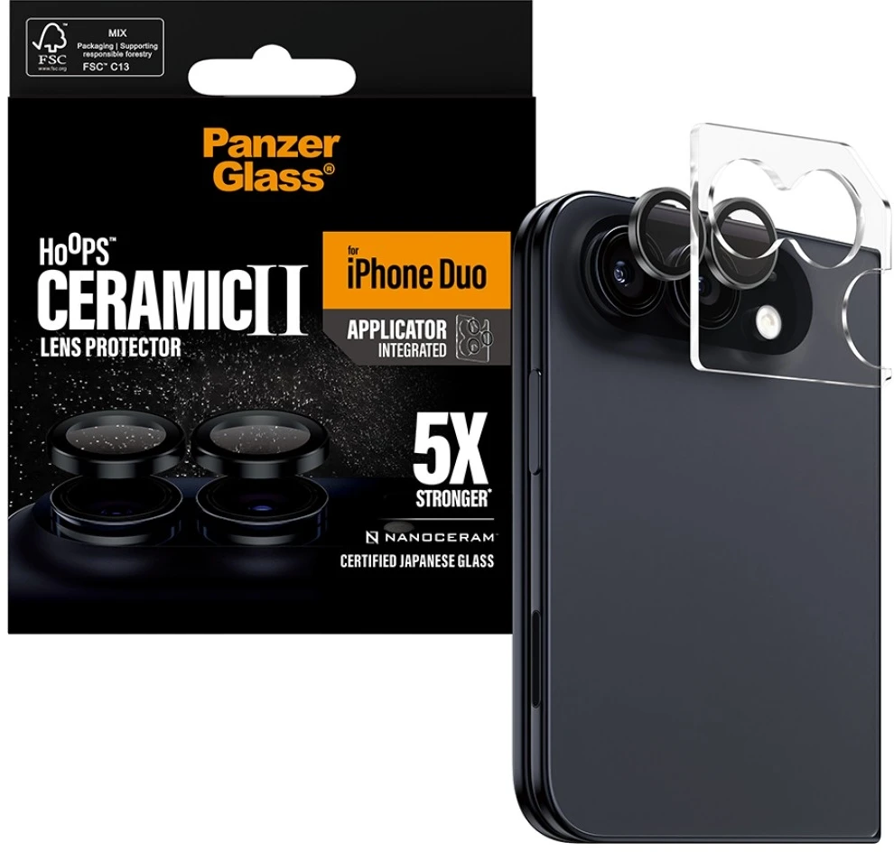 Panzer Glass Keraminis stiklas fotoobjektyvui PanzerGlass Hoops Ceramic Camera Lens Protector iPhone Duo