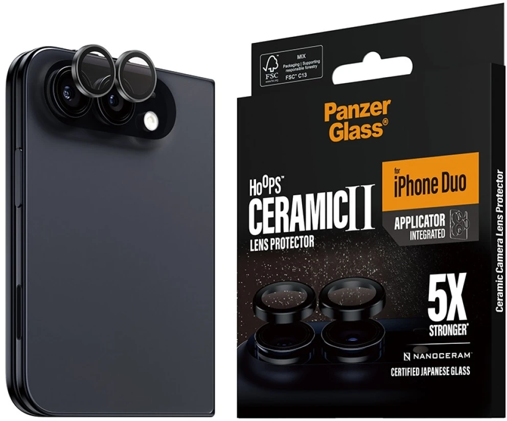 Panzer Glass Keraminis stiklas fotoobjektyvui PanzerGlass Hoops Ceramic Camera Lens Protector iPhone Duo
