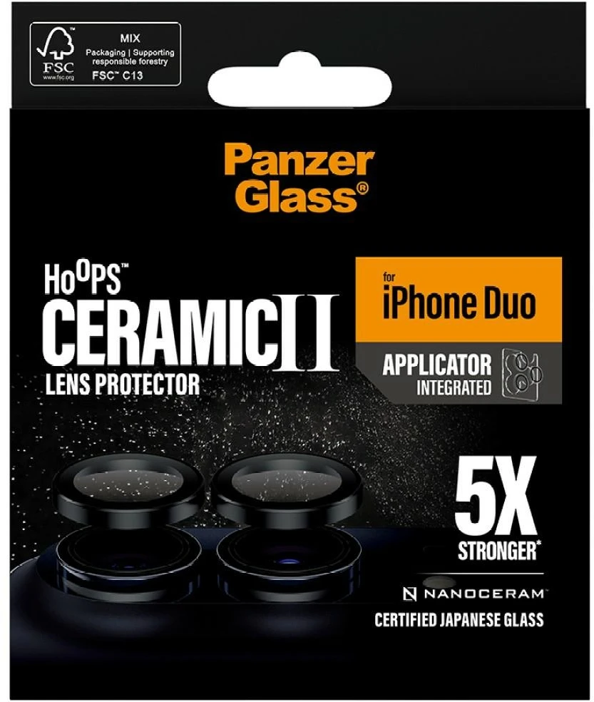 Panzer Glass Keraminis stiklas fotoobjektyvui PanzerGlass Hoops Ceramic Camera Lens Protector iPhone Duo