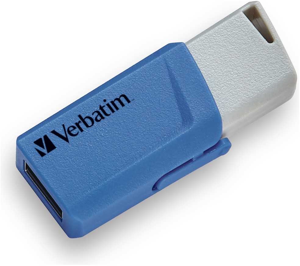 „Verbatim“ USB atmintinė, USB 3.0, 32 GB, „Store N Click“, spalvų derinys, 49308, USB A, su ištraukiama jungtimi. 2 vnt