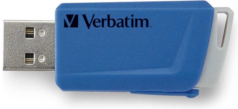 „Verbatim“ USB atmintinė, USB 3.0, 32 GB, „Store N Click“, spalvų derinys, 49308, USB A, su ištraukiama jungtimi. 2 vnt