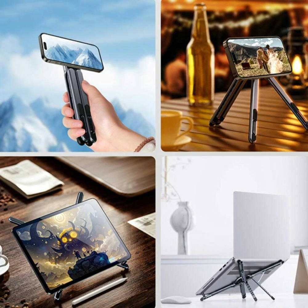 „4smarts“ nešiojamojo kompiuterio / planšetinio kompiuterio / išmaniojo telefono stovas, suderinamas su „MagSafe“, pilkos spalvos