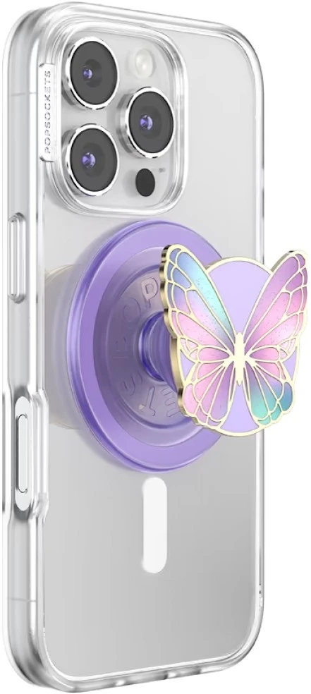 Popsockets Enamel Butterfly Prism MagSafe uchwyt i podstawka do telefonu šviesiai violetinė