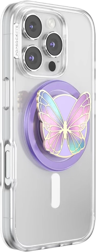 Popsockets Enamel Butterfly Prism MagSafe uchwyt i podstawka do telefonu šviesiai violetinė