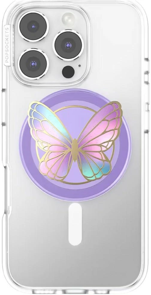 Popsockets Enamel Butterfly Prism MagSafe uchwyt i podstawka do telefonu šviesiai violetinė