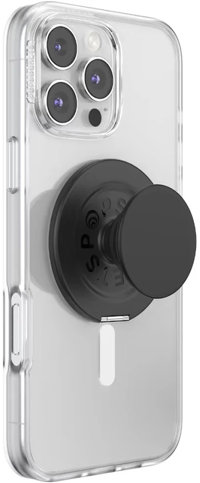 „PopSockets Kick-Out Grip MagSafe“ telefono laikiklis ir stovas, juodas