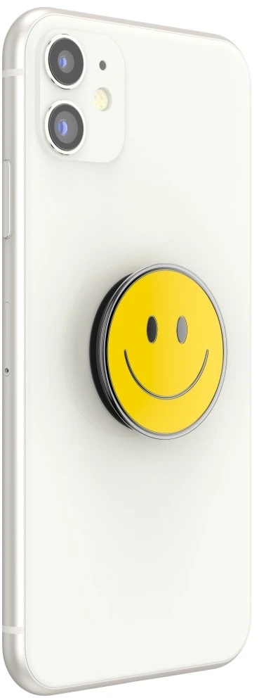 „PopSockets PopTop Combo“ emaliuotas „Be Happy“ geltoninis telefono laikiklis ir stovas