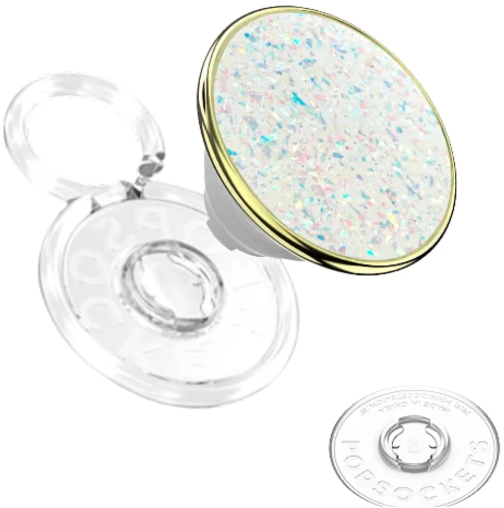 PopSockets PopTop Luxe Enamel Opal uchwyt i podstawka do telefonu balta