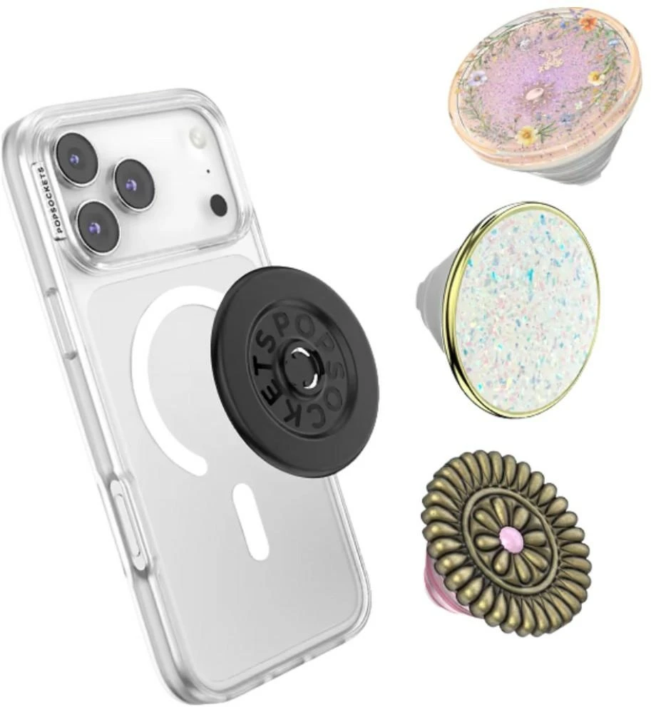 PopSockets PopTop Luxe Enamel Opal uchwyt i podstawka do telefonu balta
