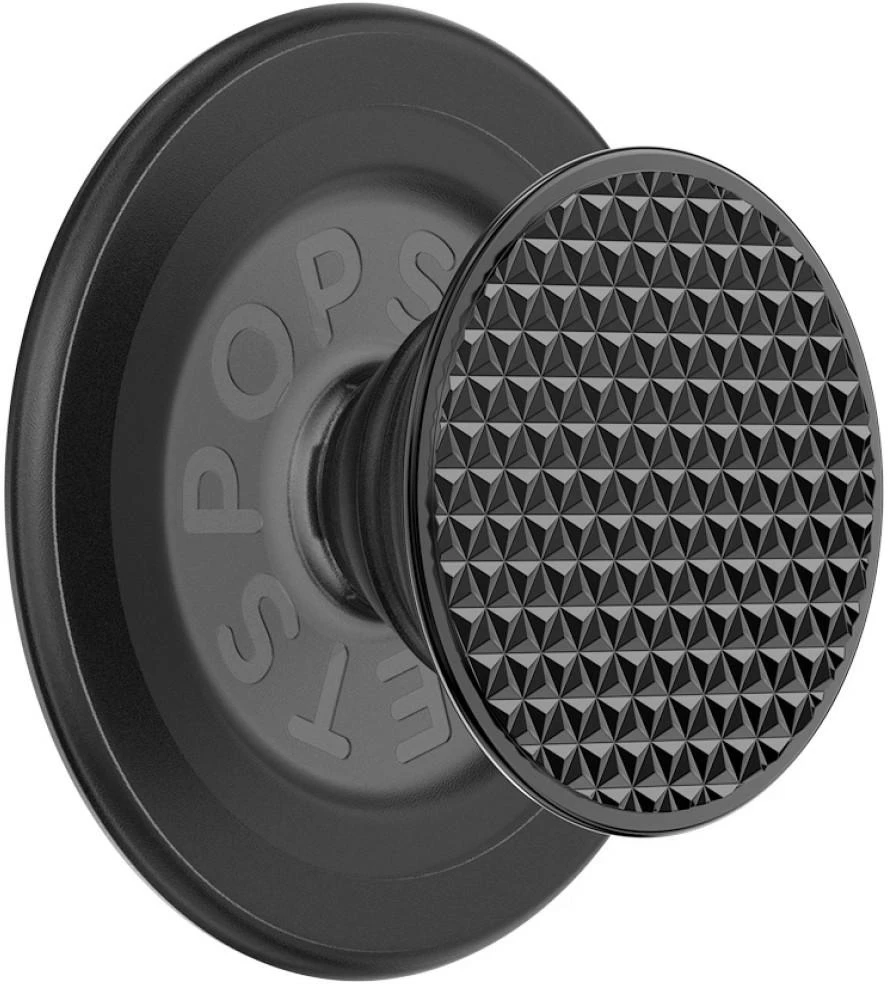 PopSockets Round Aluminum Triangle Knurl Grip MagSafe phone grip and stand juodas