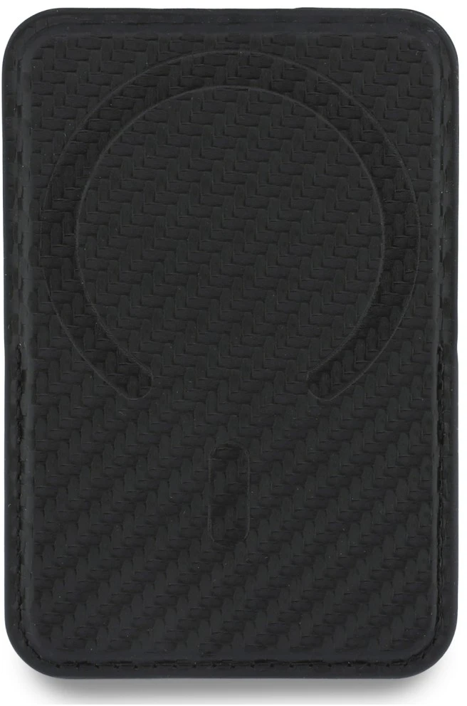 Dėklas Portfel BMW M Carbon Metal Logos MagSafe juoda