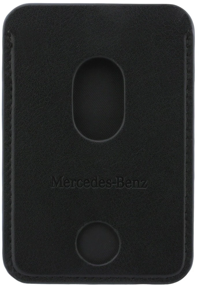 Dėklas Mercedes PU Leather MagSafe Card Holder Wallet juodos spalvos