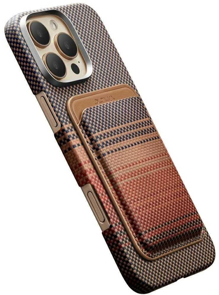 Dėklas Magnetinė piniginė PITAKA Woven Wallet MagSafe telefonui, sunset