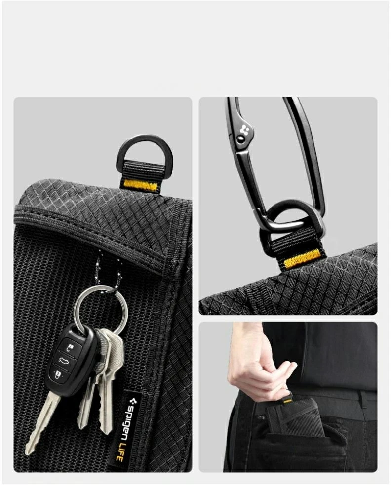SPIGEN LF300 MINKŠTAS RFID KORTELIŲ DĖKLAS Juodas