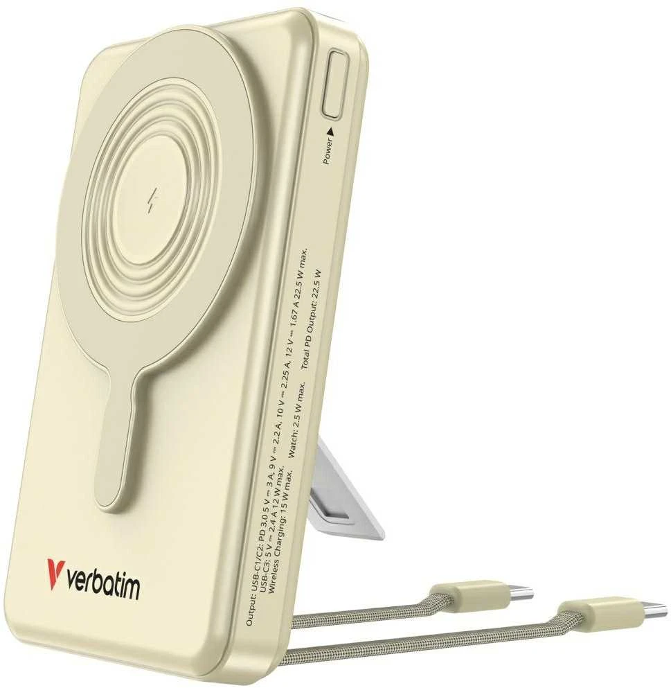 Verbatim Charge 'n' Go C+C, Ekranas Power Bank 10000 mAh, Gold