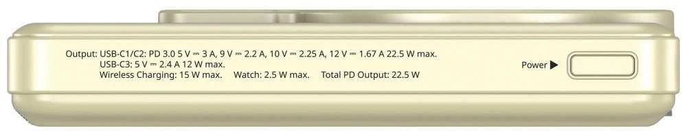 Verbatim Charge 'n' Go C+C, Ekranas Power Bank 10000 mAh, Gold