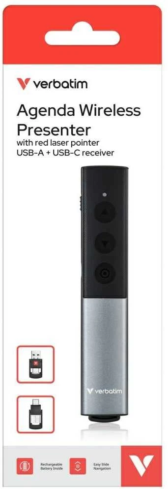 Verbatim Agenda Wireless Presenter with Raudona lazerinis Pointer