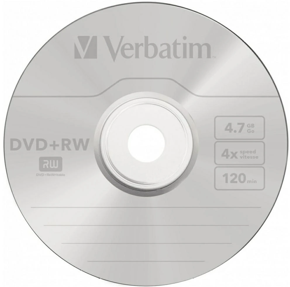 VERBATIM 25x DVD+RW SERL 4,7GB 4x Spindel matt sidabrinis paviršius