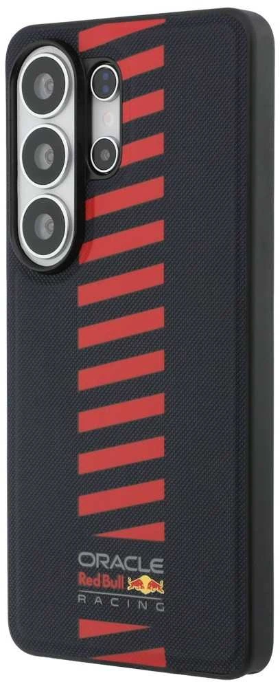 Red Bull Raudona Bull Raudona Bull PU Leather Meshed Powerbar Magnetic dėklas skirtas Samsung Galaxy S26 Ultra mėlynos spalvos