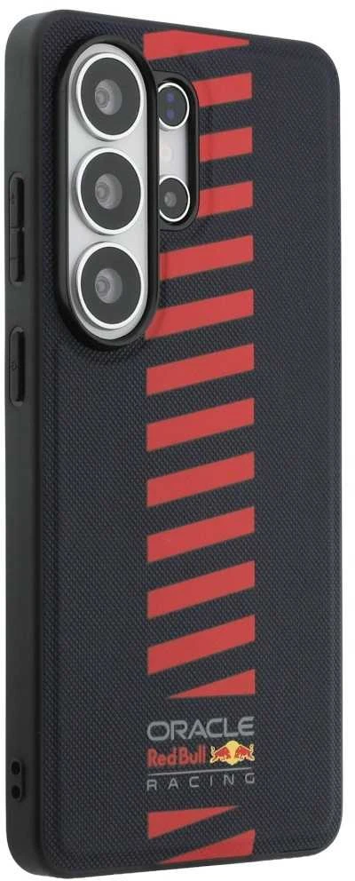 Red Bull Raudona Bull Raudona Bull PU Leather Meshed Powerbar Magnetic dėklas skirtas Samsung Galaxy S26 Ultra mėlynos spalvos