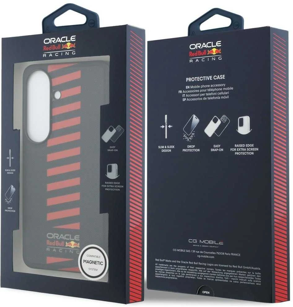 Red Bull Raudona Bull Raudona Bull PU Leather Meshed Powerbar Magnetic dėklas skirtas Samsung Galaxy S26mėlynos spalvos