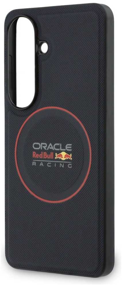 Red Bull Raudona Bull Raudona Bull PU Leather Meshed Raudona Ring Magnetic dėklas skirtas Samsung Galaxy S26 Navy