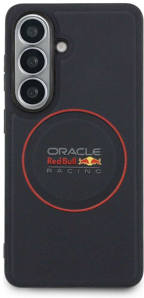 Red Bull Raudona Bull Raudona Bull PU Leather Meshed Raudona Ring Magnetic dėklas skirtas Samsung Galaxy S26 Navy