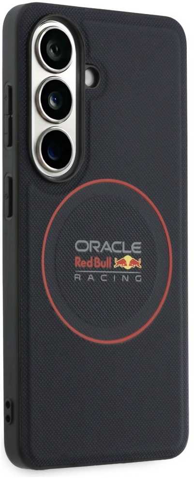 Red Bull Raudona Bull Raudona Bull PU Leather Meshed Raudona Ring Magnetic dėklas skirtas Samsung Galaxy S26 Navy
