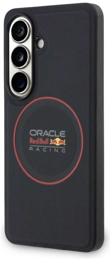 Red Bull Raudona Bull Raudona Bull PU Leather Meshed Raudona Ring Magnetic dėklas skirtas Samsung Galaxy S26 Navy