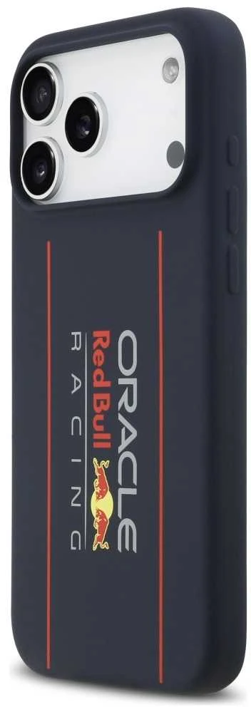 Red Bull Raudona Bull Raudona Bull Silicone Vertical Logo MagSafe dėklas skirtas Apple iPhone 17 Pro Max mėlynos spalvos