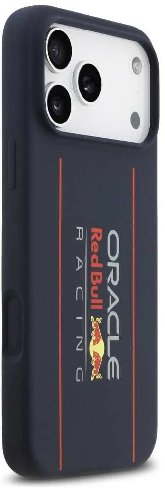 Red Bull Raudona Bull Raudona Bull Silicone Vertical Logo MagSafe dėklas skirtas Apple iPhone 17 Pro Max mėlynos spalvos
