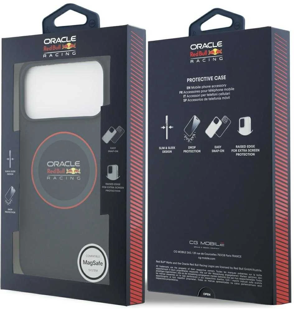 Red Bull Raudona Bull Raudona Bull Silicone Raudona Ring MagSafe dėklas skirtas Apple iPhone 17 Pro Max Navy mėlynos spalvos