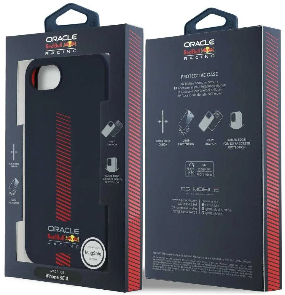 Red Bull Raudona Bull Raudona Bull Silicone Powerbar MagSafe Apple iPhone 16e dėklas telefonui mėlynos spalvos