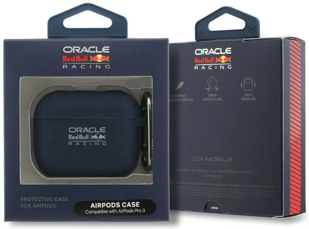 Red Bull Raudona Bull Raudona Bull Silicone dėklas skirtas AirPods Pro 3 Navy