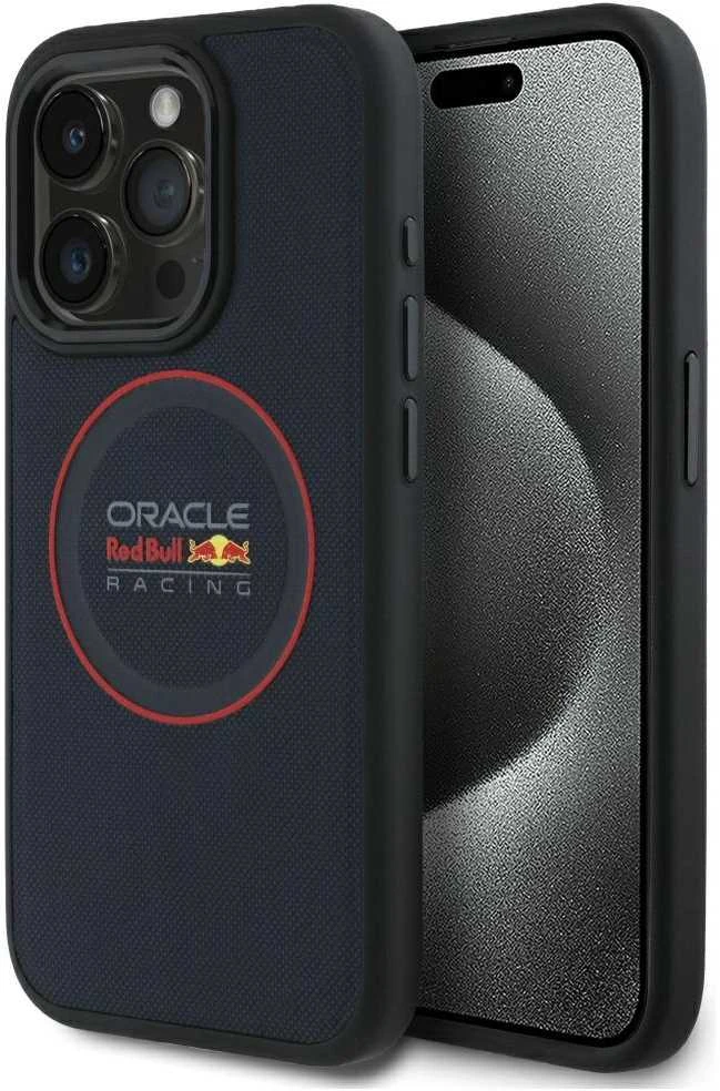 Red Bull Raudona Bull Raudona Bull PU Leather Raudona Ring MagSafe dėklas jūsų Apple iPhone 15 Pro Max mėlynos spalvos
