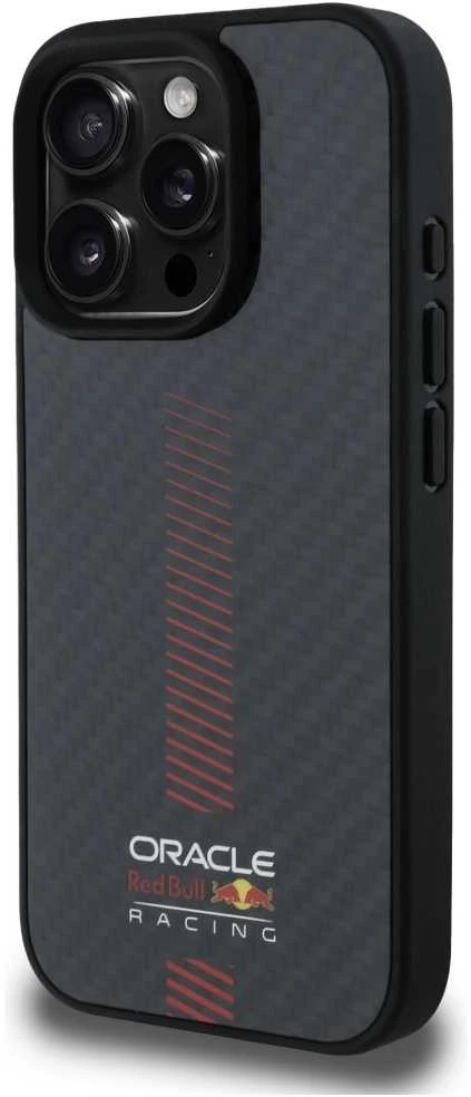 Red Bull Raudona Bull Raudona Bull Carbon Powerbar MagSafe dėklas jūsų Apple iPhone 16 Pro juodos spalvos