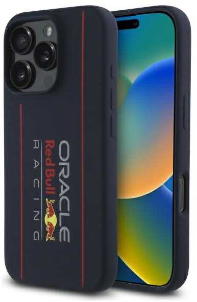 Red Bull Raudona Bull Raudona Bull silikoninis Vertical Logo MagSafe Apple iPhone 16 Pro dėklas telefonui mėlynos spalvos