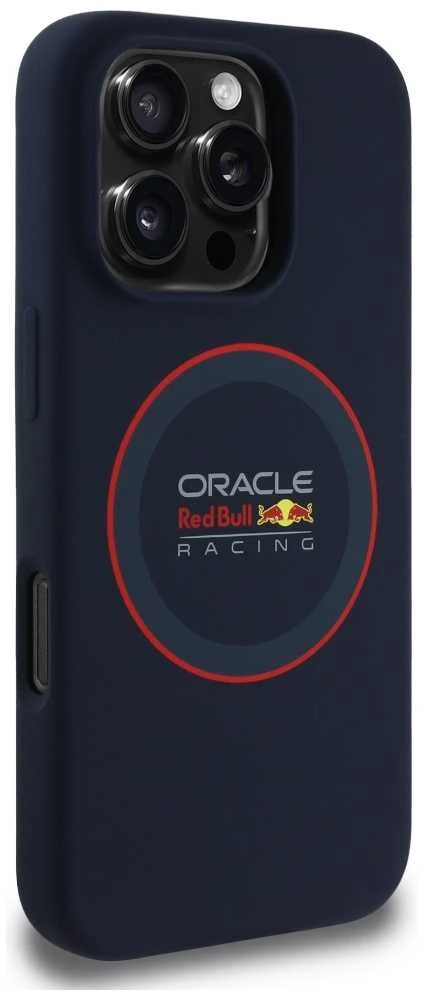 Red Bull Raudona Bull Raudona Bull silikoninis Raudona Ring MagSafe Apple iPhone 16 Pro Max dėklas telefonui mėlynos spalvos