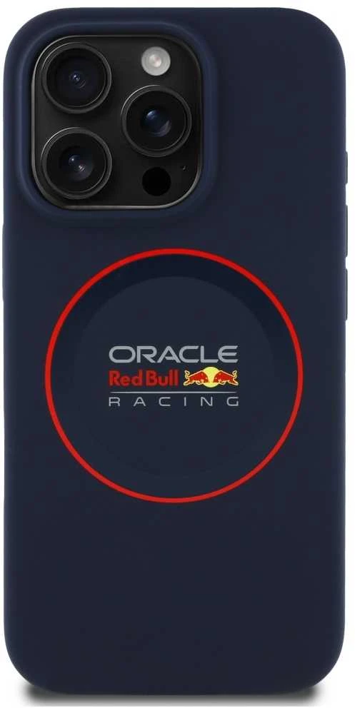 Red Bull Raudona Bull Raudona Bull silikoninis Raudona Ring MagSafe Apple iPhone 16 Pro Max dėklas telefonui mėlynos spalvos