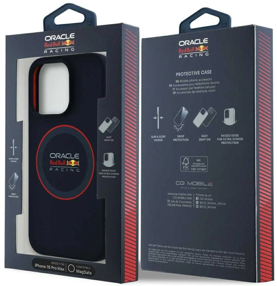 Red Bull Raudona Bull Raudona Bull silikoninis Raudona Ring MagSafe Apple iPhone 16 Pro Max dėklas telefonui mėlynos spalvos
