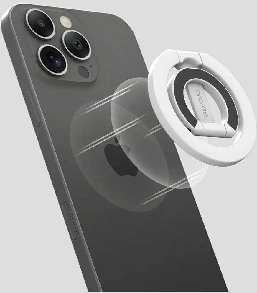 Žiedų stovas Araree A-Ring MagSafe GripTok balta