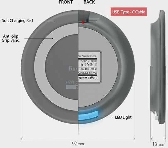 Ringke Ład. indukcinė PT900S MFi FastCharge pilka/pilkas ACWC0001