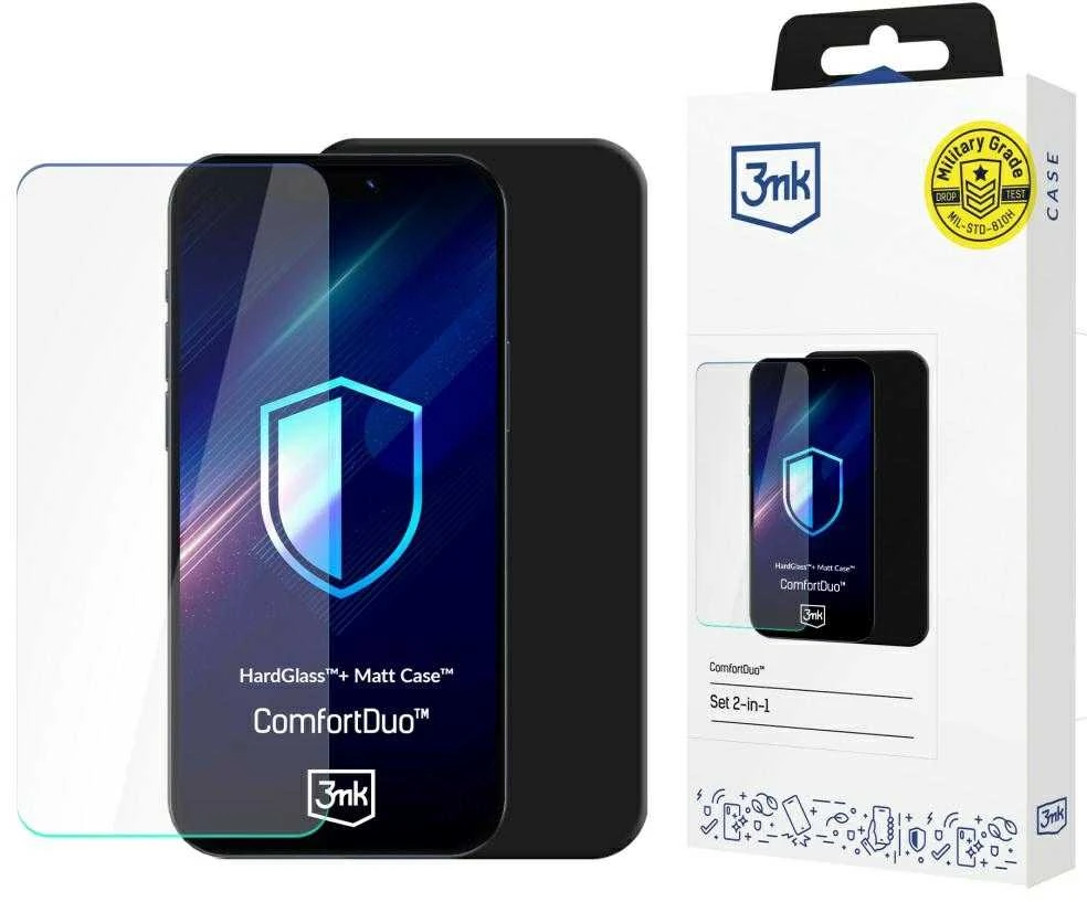 Dėklas Rinkinys 3MK ComfortDuo Matt Juodas do Samsung Galaxy S25 Edge